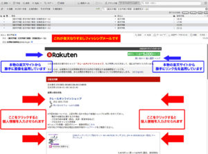 これが楽天なりすまし個人情報盗難メールです